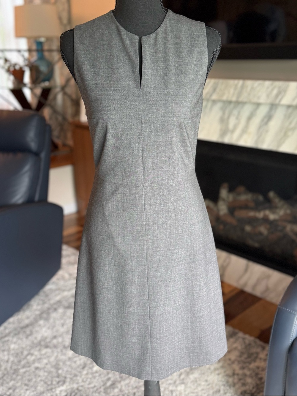 Theory Gray Wool Blend Fit & Flare Career Dress Size 2 Miyani Sevonia